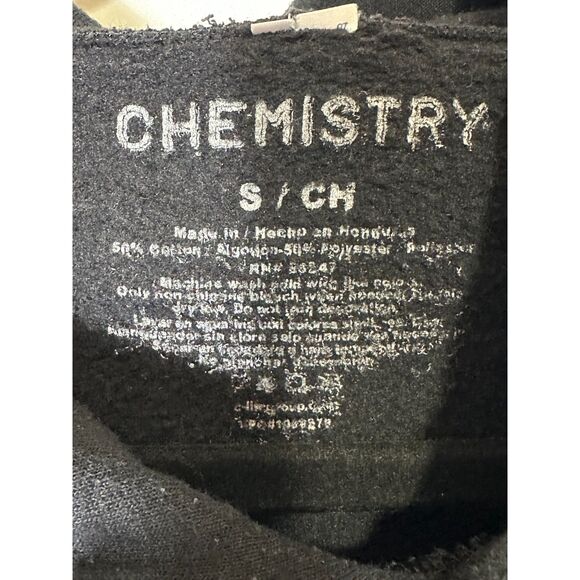 Chemistry Black Hoodie with NASA Space Man in Multicolor Size S Kangaroo Pocket - Picture 3 of 5